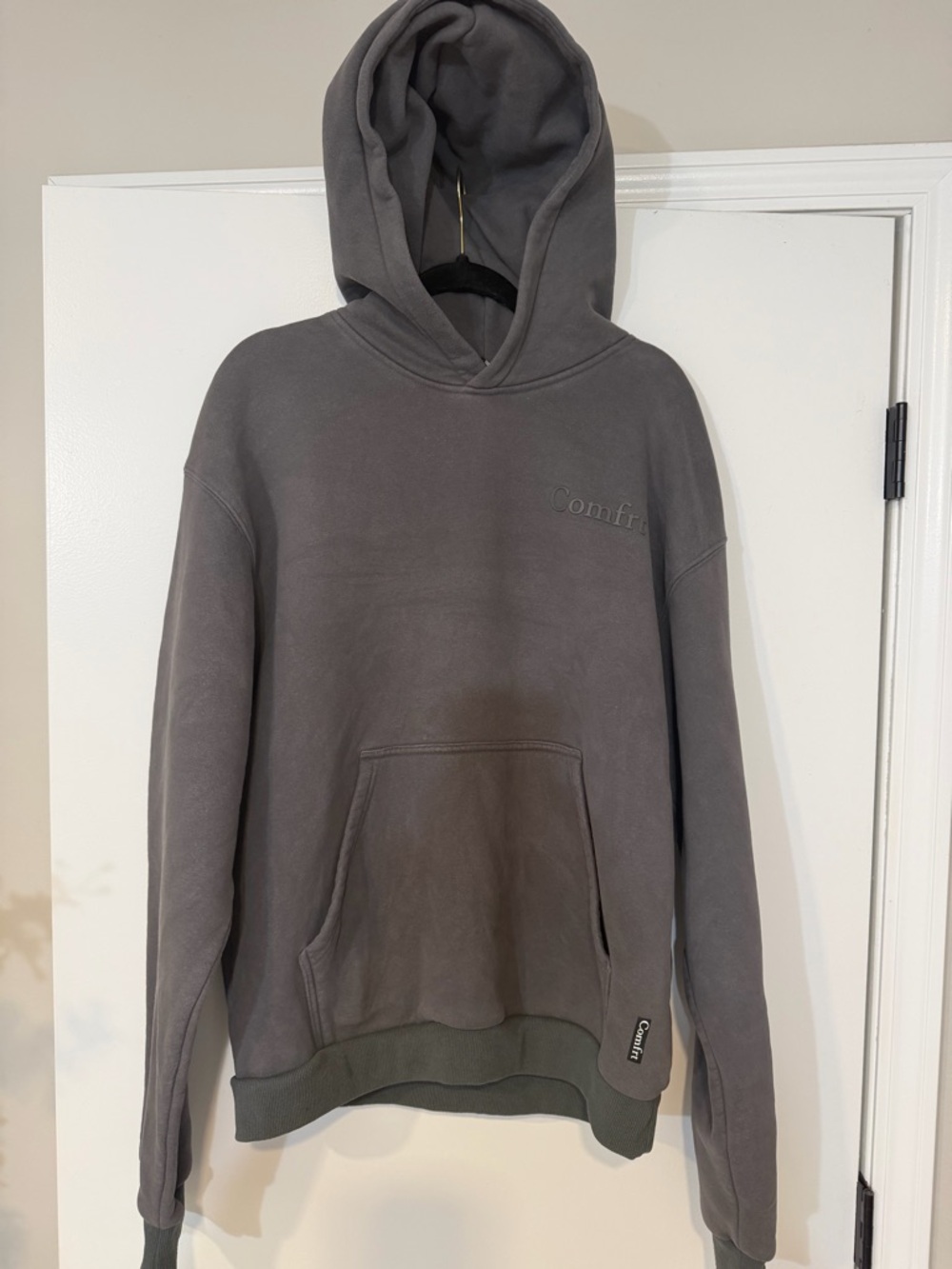 Gray Pullover Essential Hoodie Sweatshirt - COMFRT Embossed